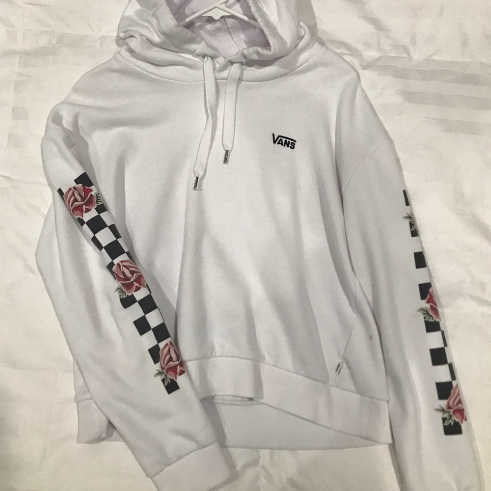 White vans checkered hoodie